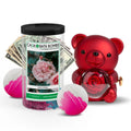 Rose Cash Surprise Bear + Jumbo Cash Bath Bomb 2 Pack – Fresh Cut Roses