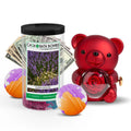 Rose Cash Surprise Bear + Jumbo Cash Bath Bomb 2 Pack – Lavender and Chamomile