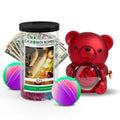 Rose Cash Surprise Bear + Jumbo Cash Bath Bomb 2 Pack – Spa Bomb Scent