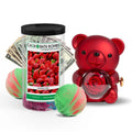 Rose Cash Surprise Bear + Jumbo Cash Bath Bomb 2 Pack – Strawberry Fields