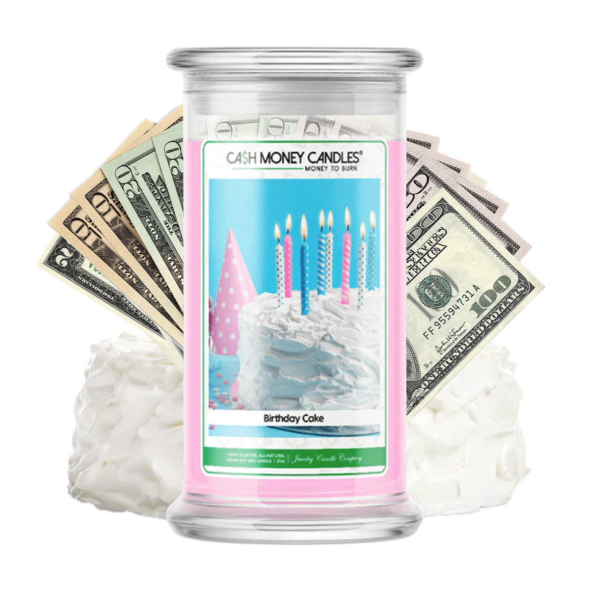 Birthday Cake Cash Candle