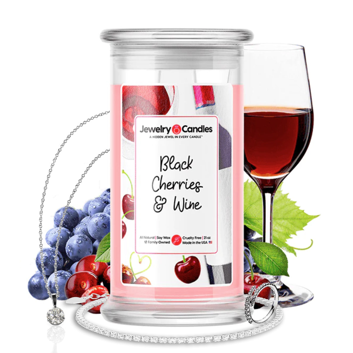 Black Cherries and Wine Jewelry Candle