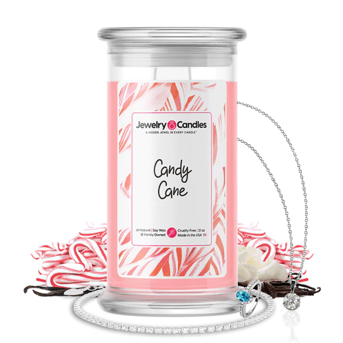 Candy Cane Jewelry Candle
