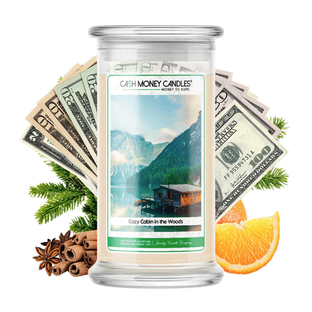 Cozy Cabin in the Woods Cash Candle