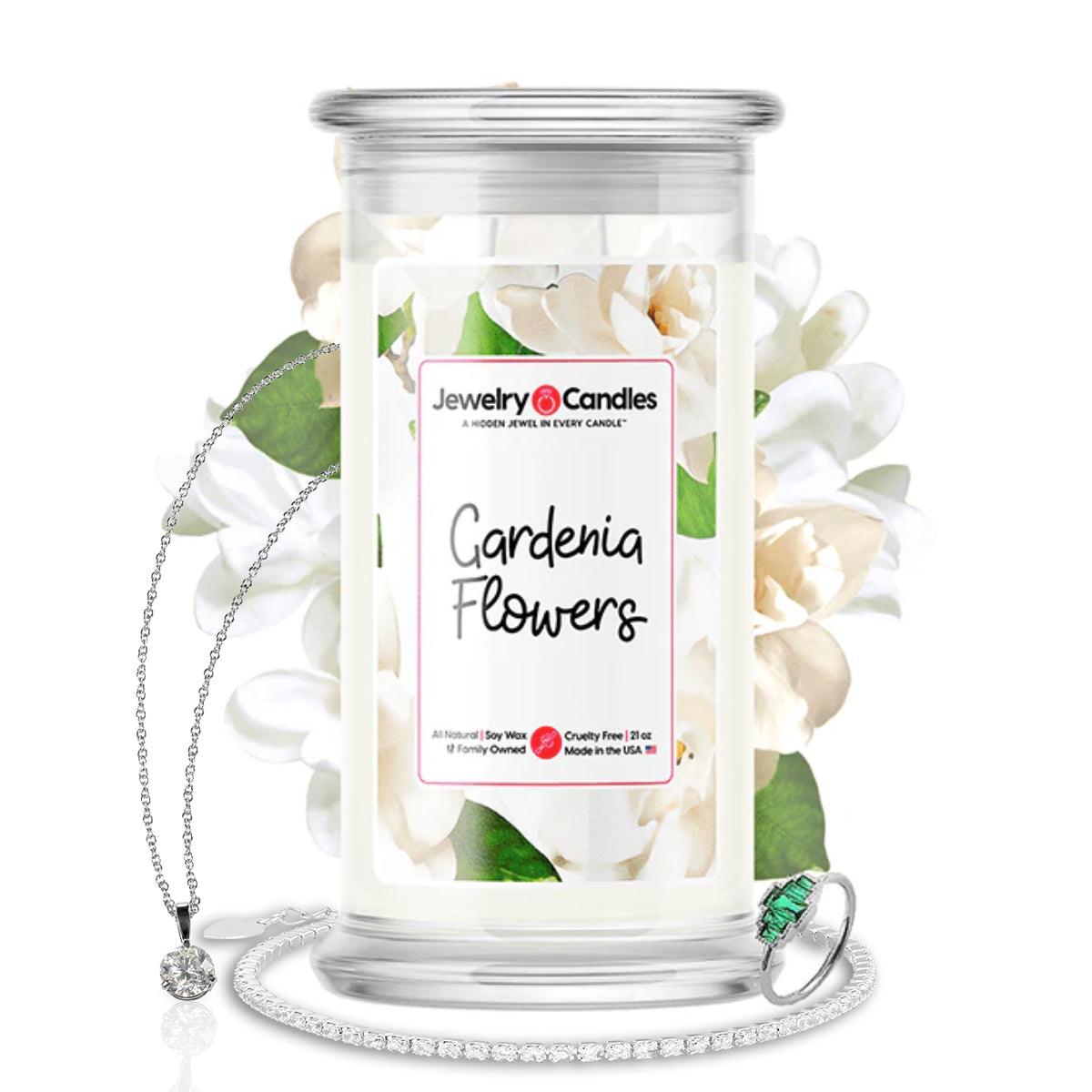 Gardenia Flowers Jewelry Candle