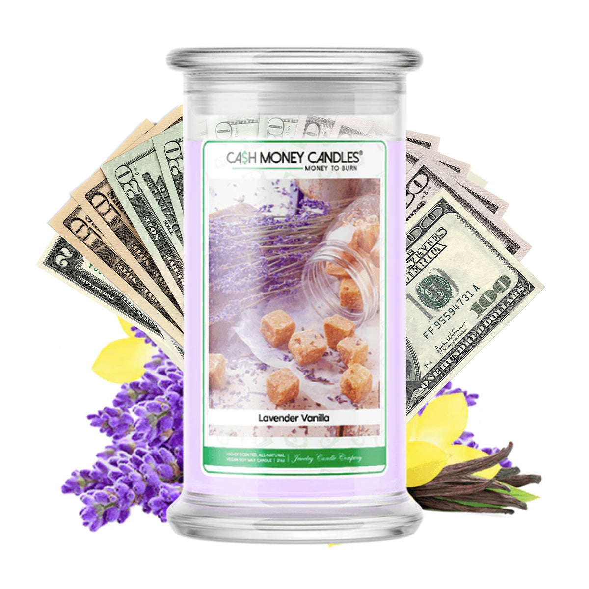 Lavender Vanilla Cash Candle