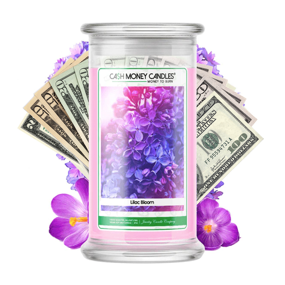 Lilac Bloom Cash Candle