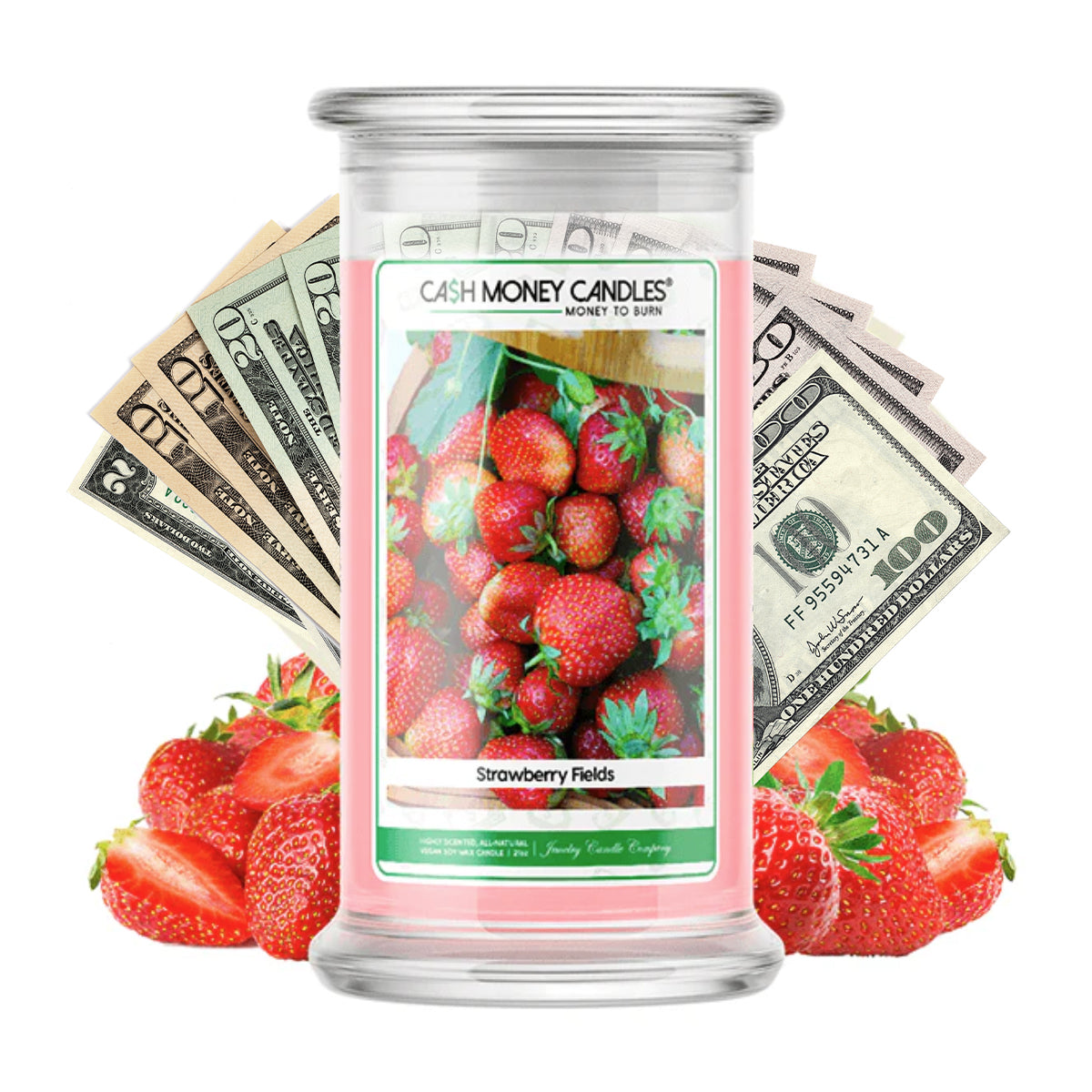 Strawberry Fields Cash Candle