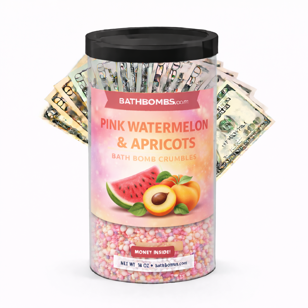 Pink Watermelon and Apricots Cash Bath Bomb Crumbles