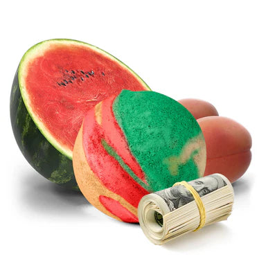 Pink Watermelon and Apricots Cash Bath Bomb